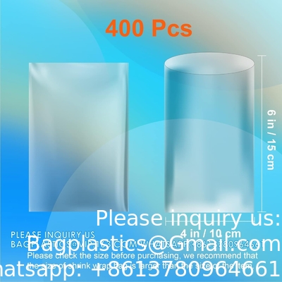 Sacs à enveloppe rétrécissants, 400 pièces 4x6 pouces sacs à étanchéité thermique en PVC transparent pour emballage à manches de savon, bombe de bain, chaussures, pots, cadeau