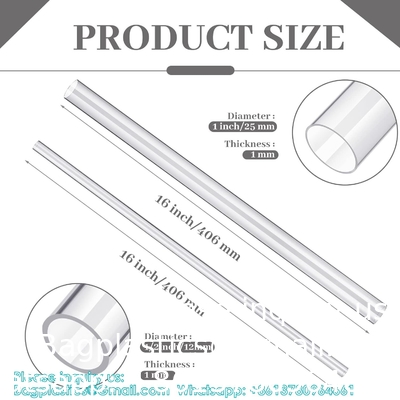 Tubes en acrylique, tubes en plastique transparent 15,5' longueur tubes en PVC transparent ronds tubes en polycarbonate résistant aux produits chimiques