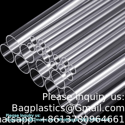 Tubes en acrylique, tubes en plastique transparent 15,5' longueur tubes en PVC transparent ronds tubes en polycarbonate résistant aux produits chimiques