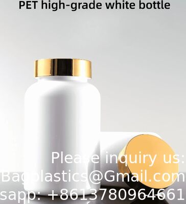 Custom Factory Food Grade 140-300ml White Pet Plastic Supplement Pill Capsule Tablet Chewing Gum Bottles With Flip Top God Cap