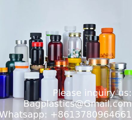 Custom Factory Food Grade 140-300ml White Pet Plastic Supplement Pill Capsule Tablet Chewing Gum Bottles With Flip Top God Cap