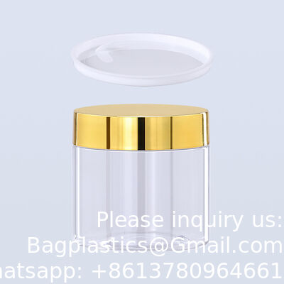 Plastic Jars Round Clear Cosmetic Container with Black Lids, Bagease Slime Jars for Lotion, Cream, Ointments, Makeup, Eye shadow, Rhinestone, Samples, Pot, Travel Storage