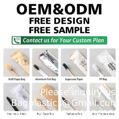 Kit dentaire d'hôtel Eco Guest Amenities, kit de rasage, peigne, kit de courtoisie, bonnet de douche et kit de couture, kit de voyage dentaire jetable avec logo personnalisé, shampoing d'hôtel