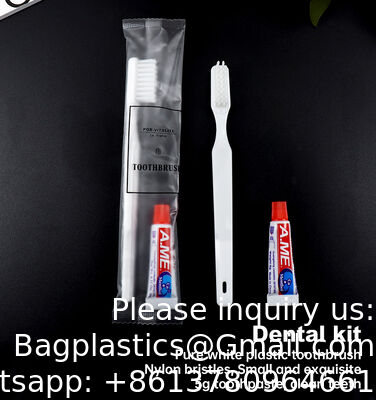 Eco Guest Amenities Hotel Dental Kit, Shaving Kit, Comb, Vanity Kit, Shower Cap And Sewing Kit Custom Logo Printing Disposable Dental Travel Kit Shampoo Hotel