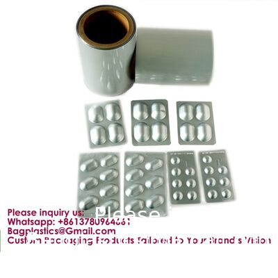 Blister Foil Alu Alu Foil PVC PVDC Composited Film Aluminum Lids Foil/Film Aluminum Foil Paper Strip Foil Suppository Laminated Foil Tropical Blister Foil Chocolate Foil Food Packaging Foil Film Roll