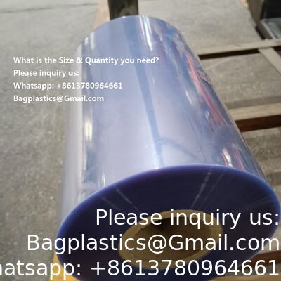 Tube central plié transparent à fort rétrécissement 40/50 microns, films rétractables PETG PVC personnalisés à fort rétrécissement 30 µm-60 µm pour l'impression d'étiquettes de boissons