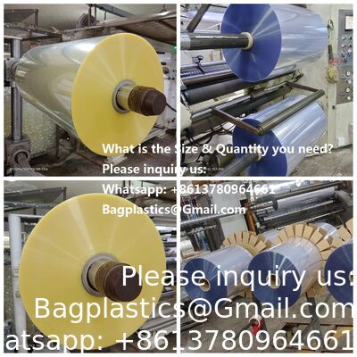 Tube central plié transparent à fort rétrécissement 40/50 microns, films rétractables PETG PVC personnalisés à fort rétrécissement 30 µm-60 µm pour l'impression d'étiquettes de boissons