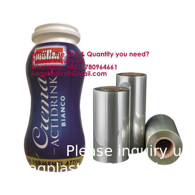 Center Folded Tube PET/PETG Soft Moisture Proof Shrink Film For Coffee Juice Wine Soda Packaging, Heat Shrink Film for Coffee Wine Juice Soda Bottle Labels