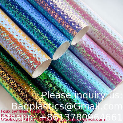 New Trend Metal Texture Fashion Magic Color Flower Embossed Faux Leather Magic Color Artificial Leather Waterproof Material For Box Decorations Handicrafts
